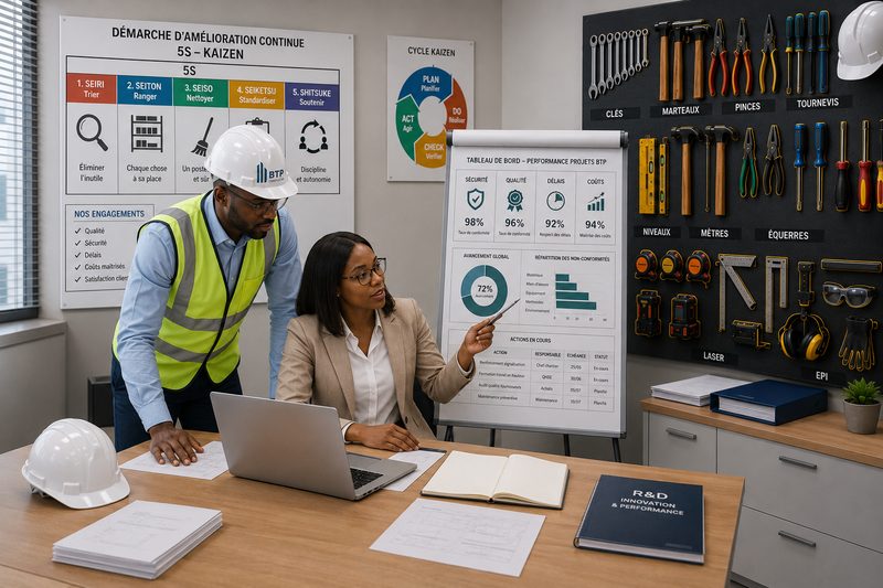 Contrôle qualité sur un chantier de construction